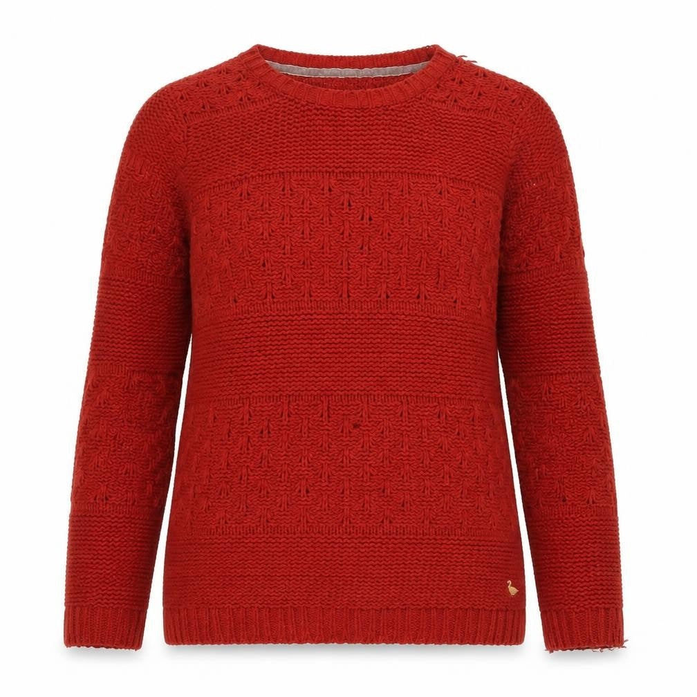 Womens UK Size 8 Country Rose Red Pullover Jumper