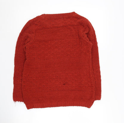 Womens UK Size 8 Country Rose Red Pullover Jumper