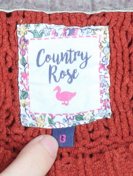 Womens UK Size 8 Country Rose Red Pullover Jumper