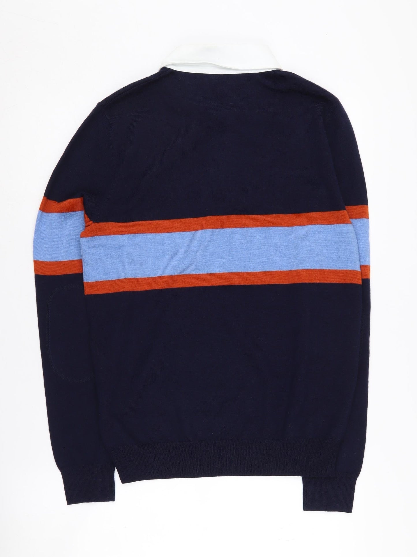 Jaeger Men's Multicoloured Wool Collared Pullover Jumper S