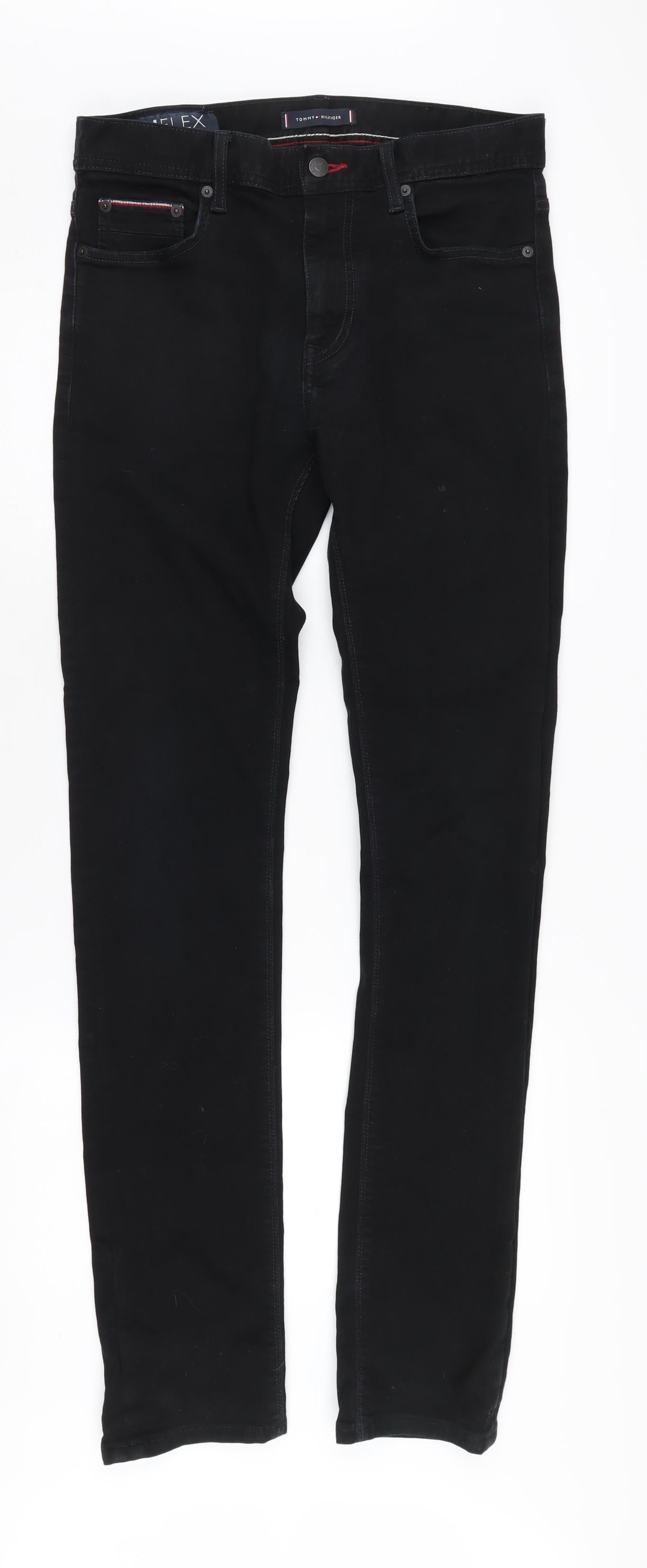 Mens UK Size 30 Tommy Hilfiger Slim Fit Slim Black Jeans