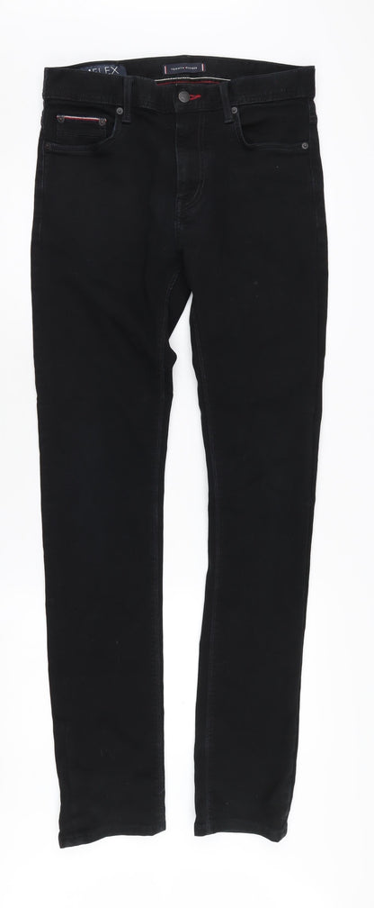 Mens UK Size 30 Tommy Hilfiger Slim Fit Slim Black Jeans