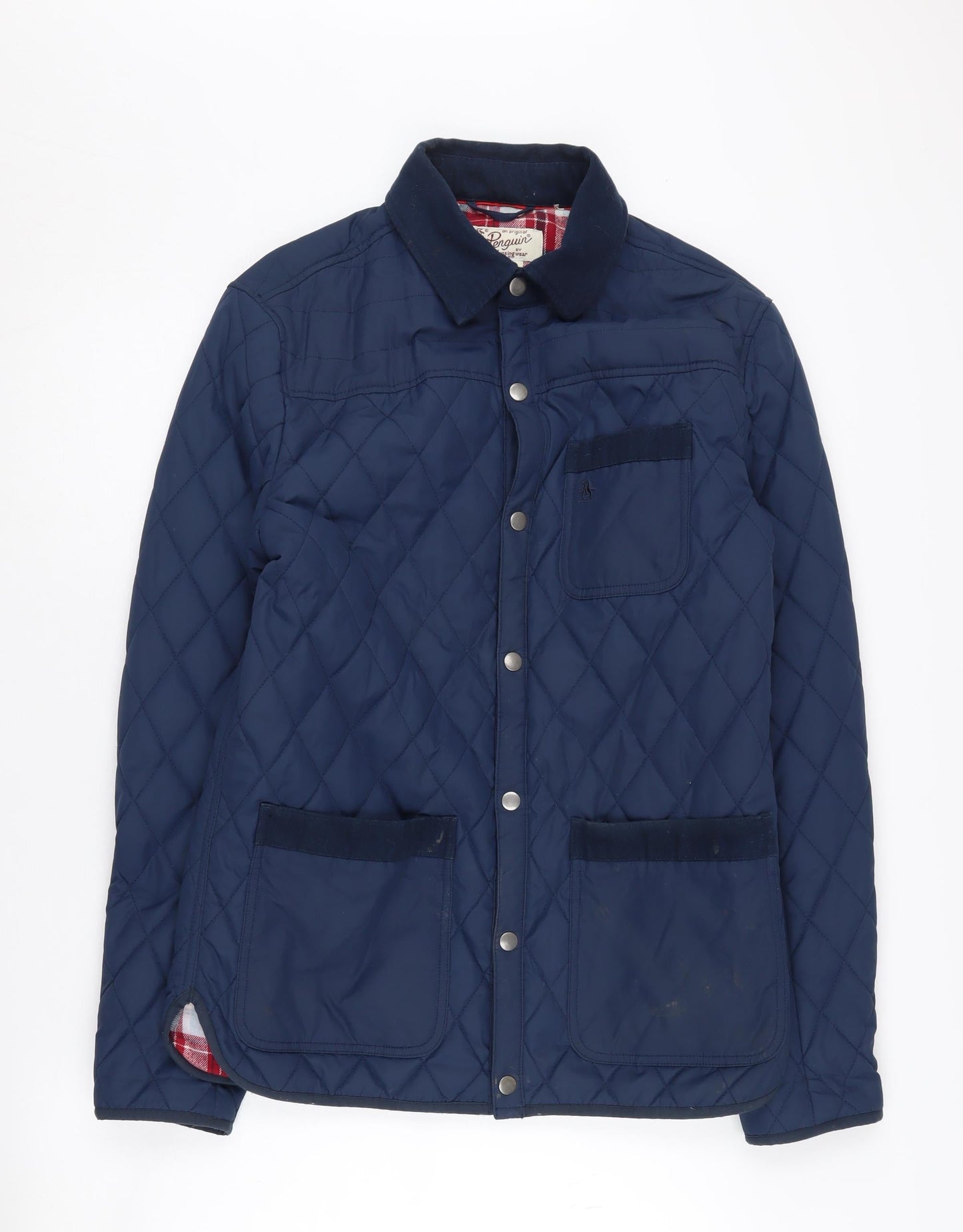 Mens UK Size S Original Penguin Blue Quilted Coat