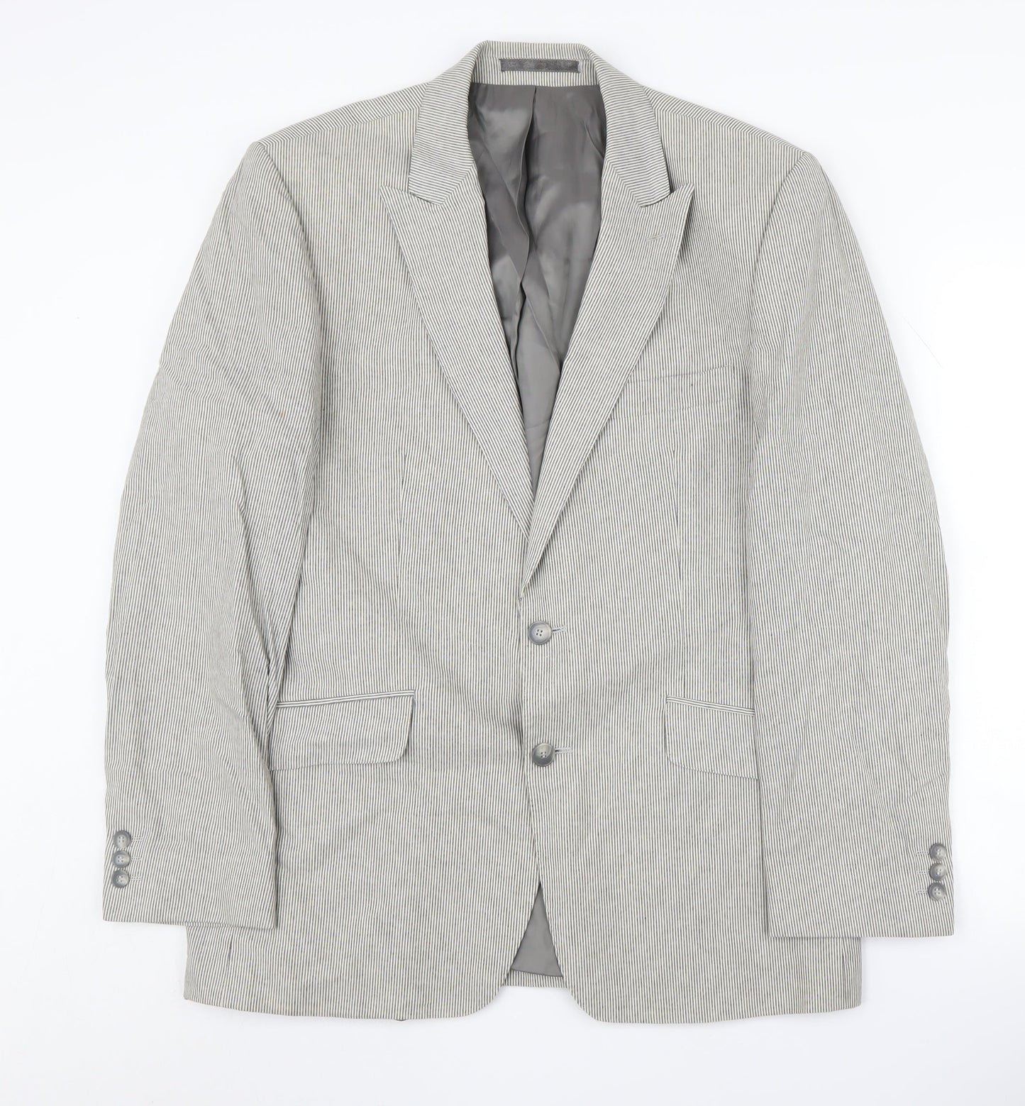 Mens UK Size 40 Jeff Banks Regular Grey Suit Jacket