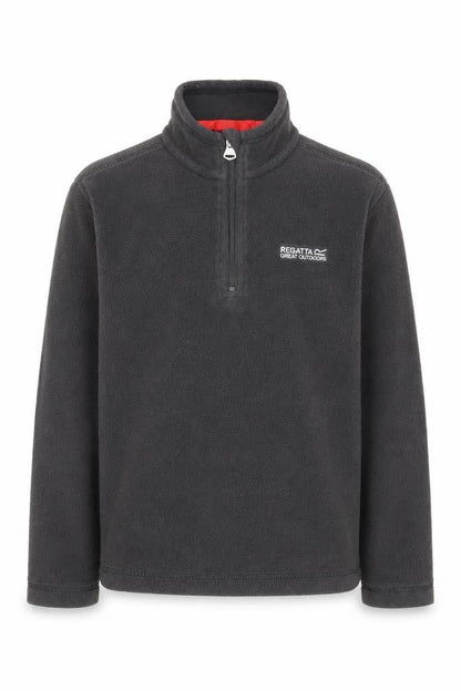Front view of Regatta boys’ grey 1/2 zip fleece sweatshirt 9-10 years