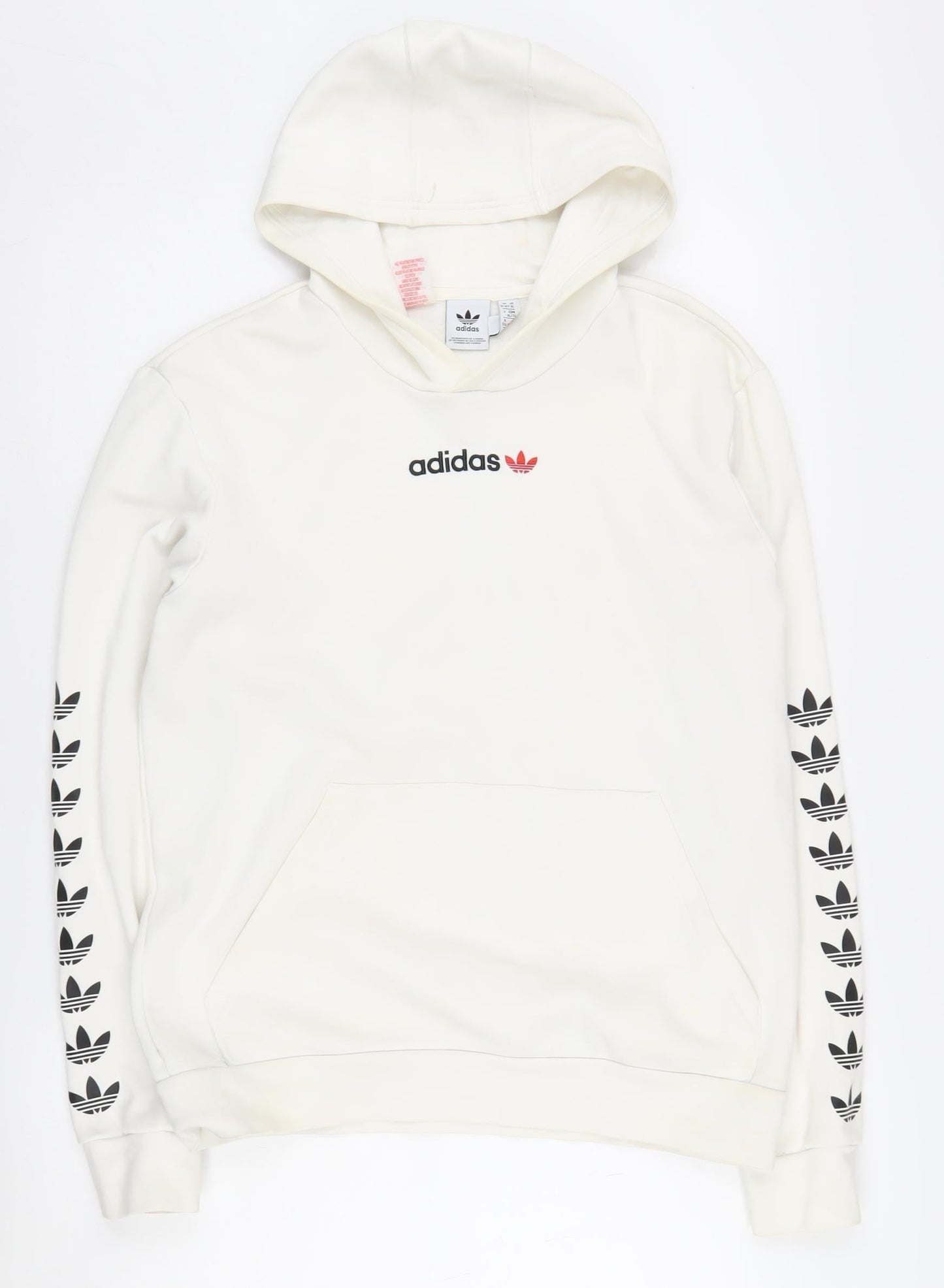 Adidas Boys' Ivory Logo Pullover Hoodie, Size 16, Casual Style