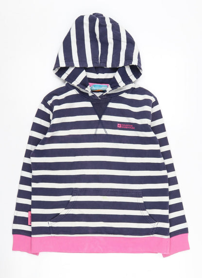 Mountain Warehouse Girls Striped Hoodie Blue 11-12 Years