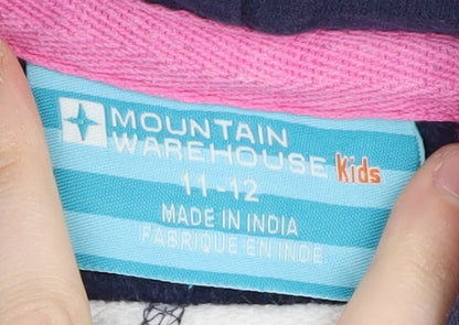 Mountain Warehouse Girls Striped Hoodie Blue 11-12 Years