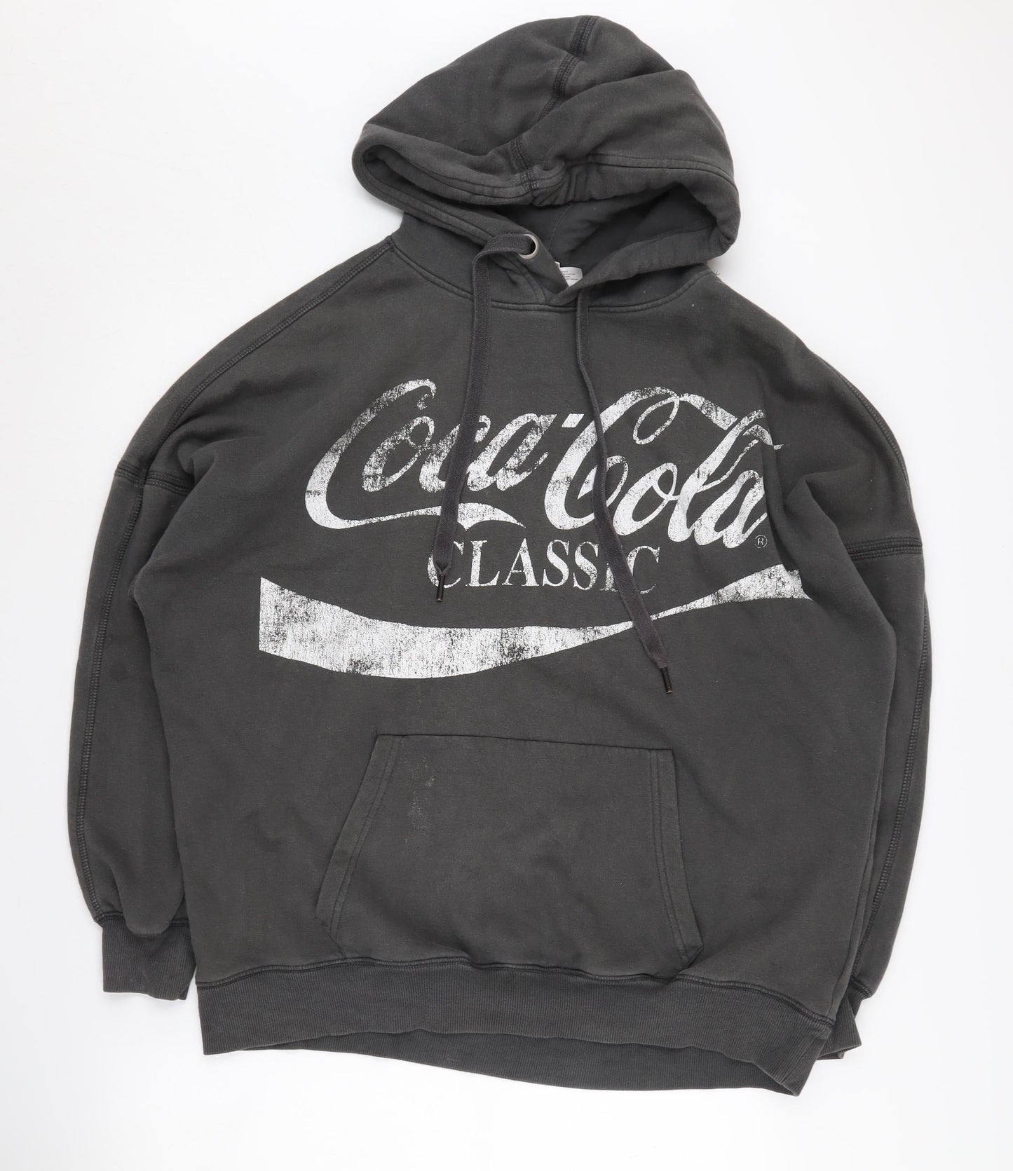 H&M Unisex S Black Coca-Cola Pullover Logo Hoodie