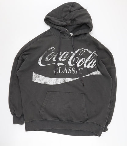 H&M Unisex S Black Coca-Cola Pullover Logo Hoodie