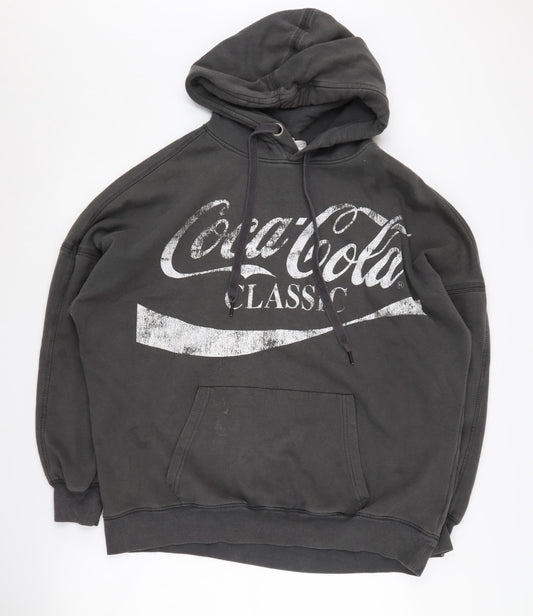 H&M Unisex S Black Coca-Cola Pullover Logo Hoodie