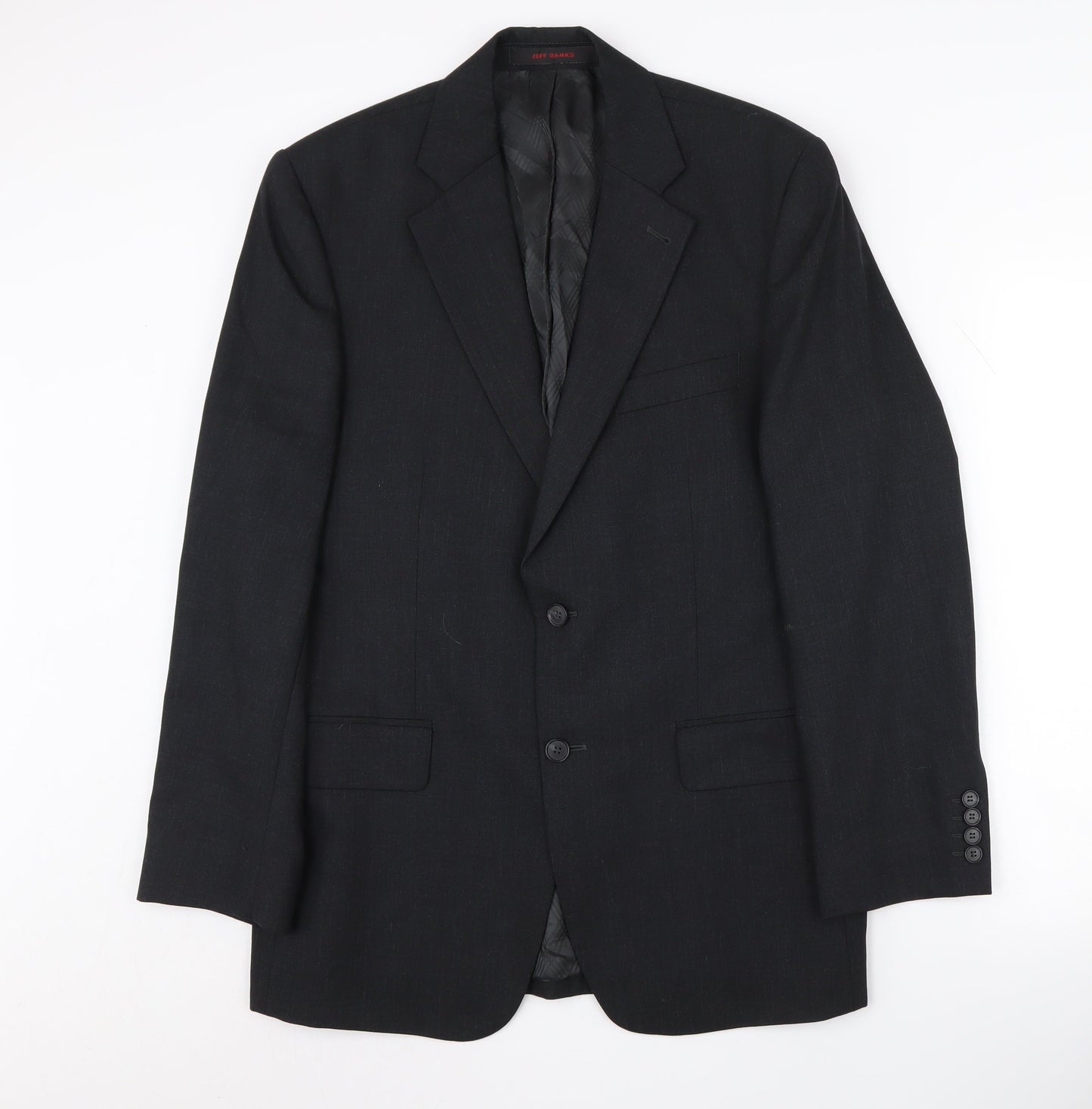 Mens UK Size 40 Jeff Banks Regular Black Suit Jacket