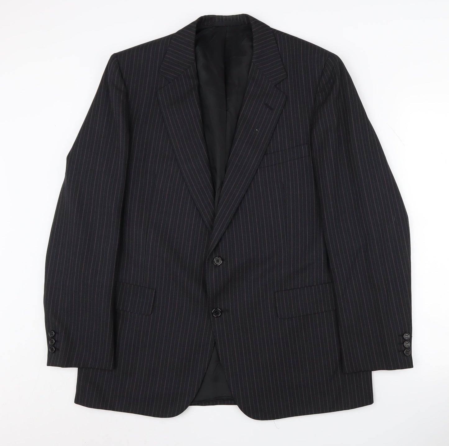 Austin Reed Men's Black 42 Regular Fit Stripe Suit Jacket