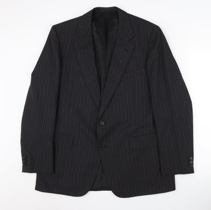 Austin Reed Men's Black 42 Regular Fit Stripe Suit Jacket