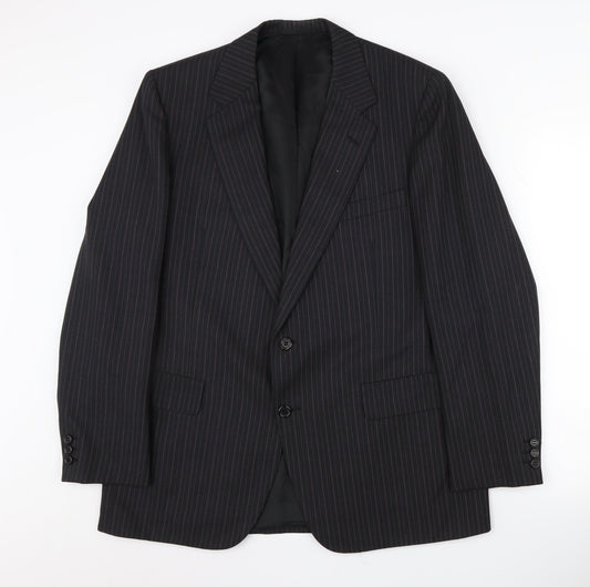 Austin Reed Men's Black 42 Regular Fit Stripe Suit Jacket