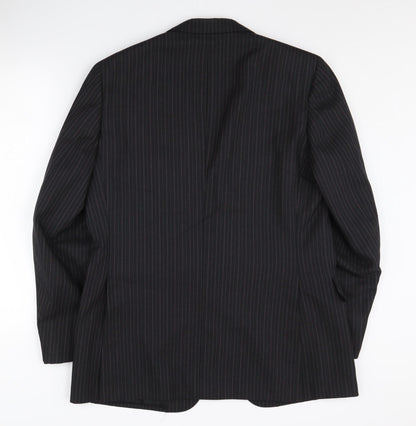 Austin Reed Men's Black 42 Regular Fit Stripe Suit Jacket
