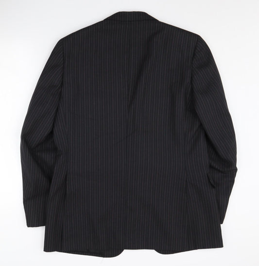 Austin Reed Men's Black 42 Regular Fit Stripe Suit Jacket
