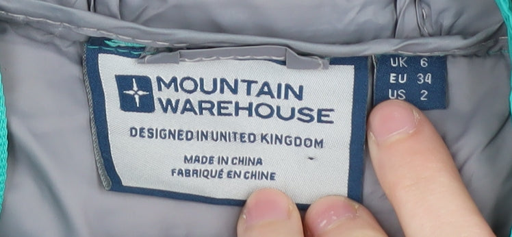 Womens UK Size 6 Mountain Warehouse Green Puffer Jacket