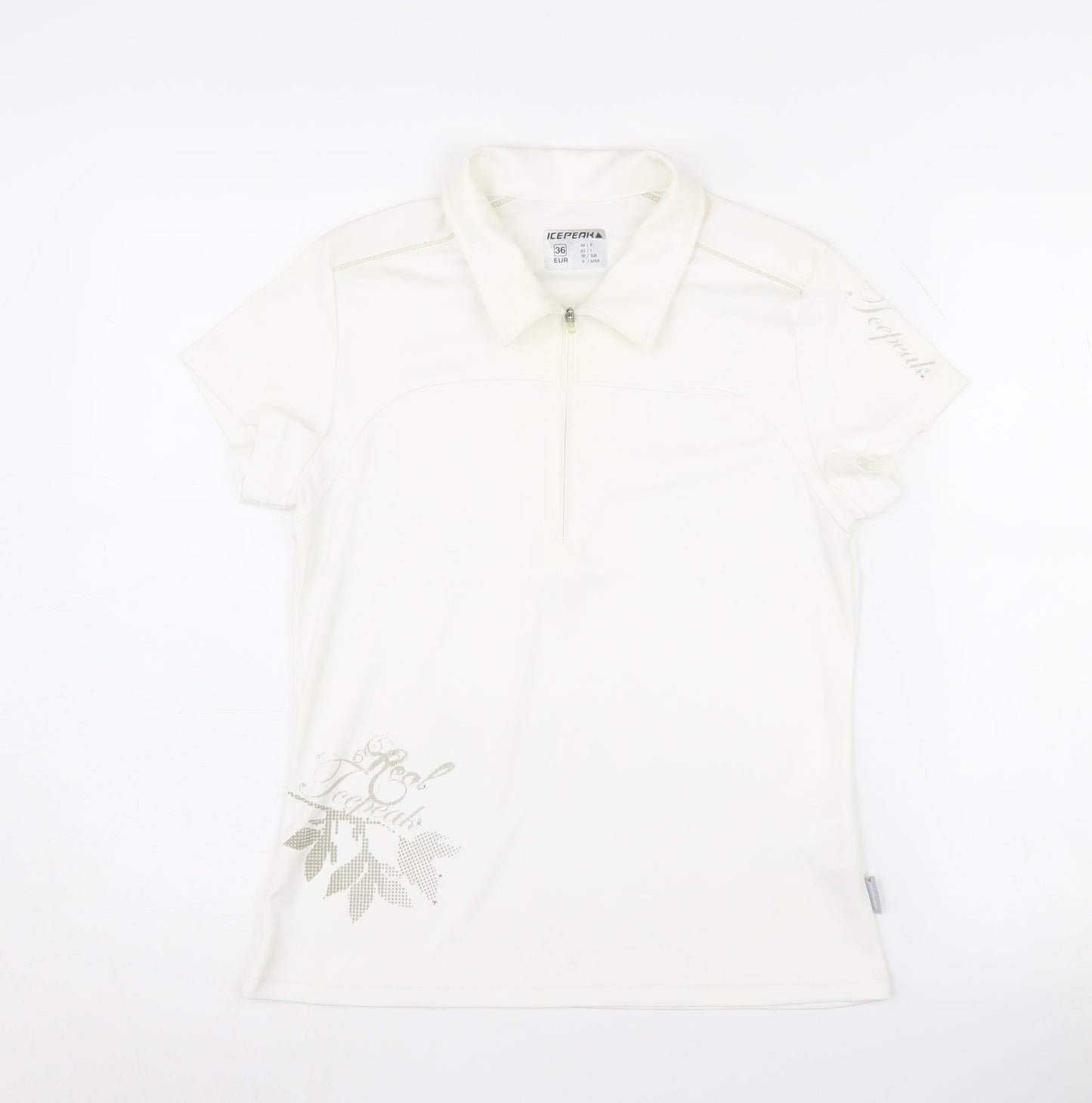 Icepeak Women's White Polo Top, Size 10, Polyester