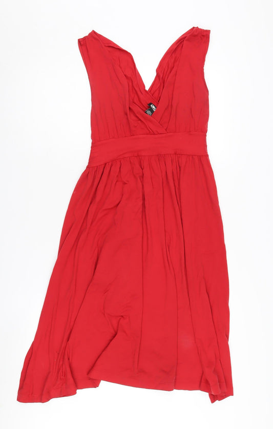 DKNY Women's Red Sleeveless Dress L