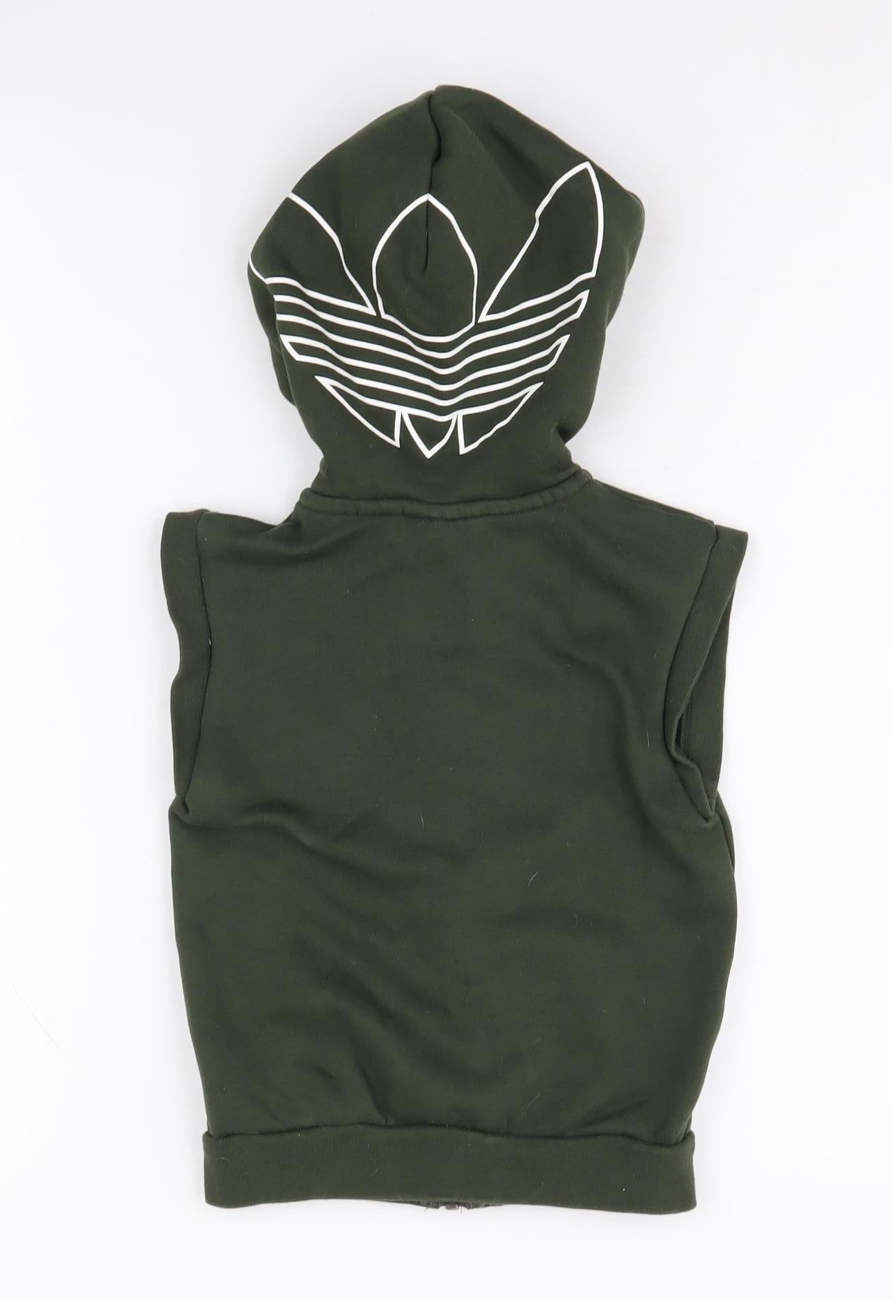 Adidas Boys Green Hooded Zip Jacket 3-4 Years