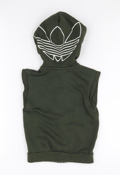 Adidas Boys Green Hooded Zip Jacket 3-4 Years
