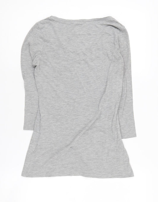 FatFace Women's Grey Long Sleeve Basic T-Shirt - Size S