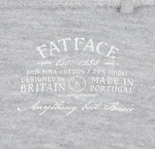 FatFace Women's Grey Long Sleeve Basic T-Shirt - Size S