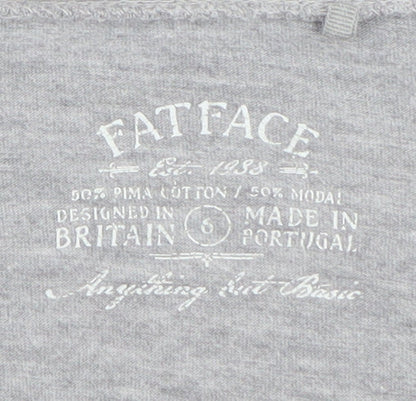 FatFace Women's Grey Long Sleeve Basic T-Shirt - Size S