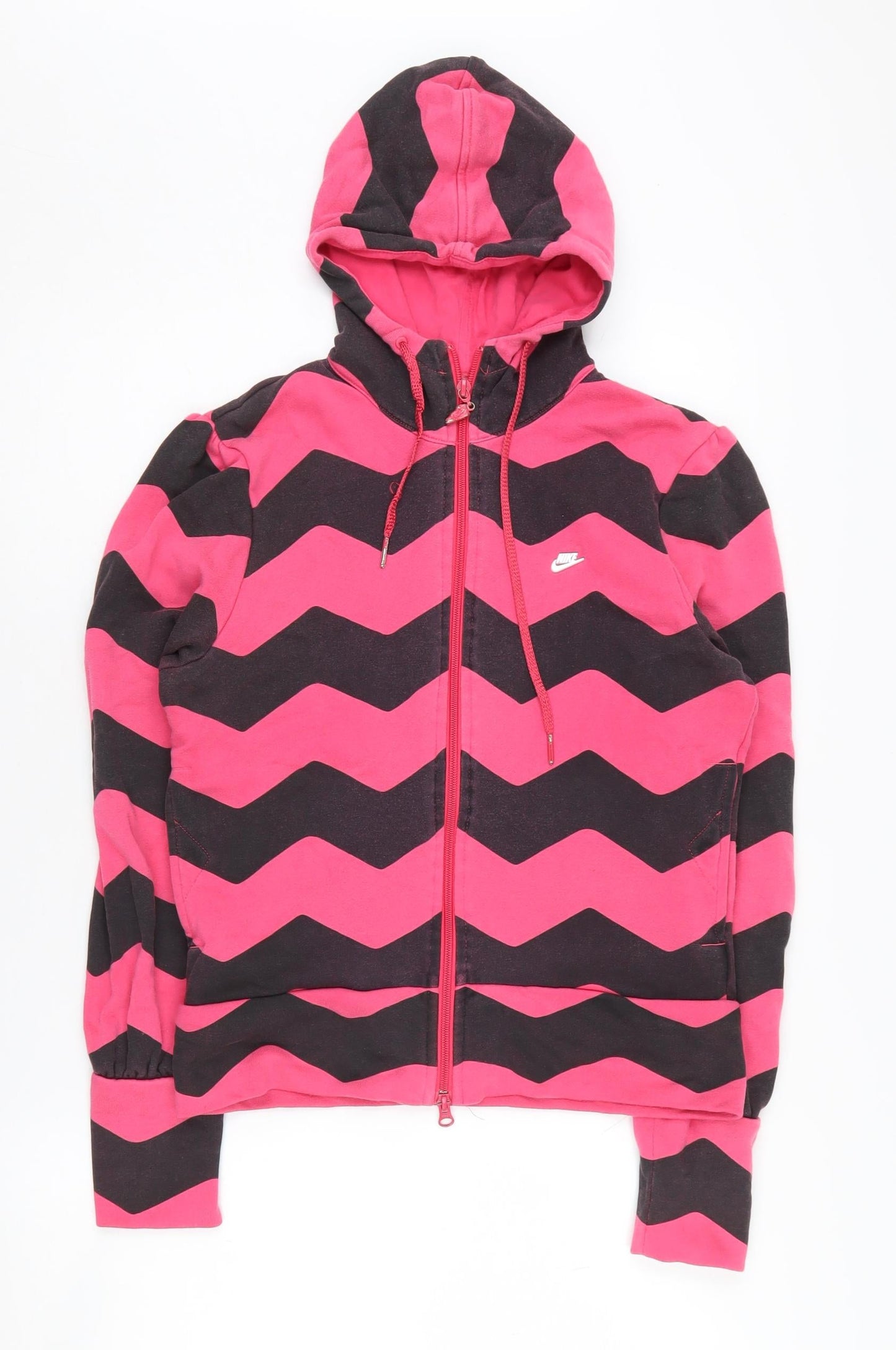 Nike Women's Pink Chevron Hoodie, Size M, Full Zip