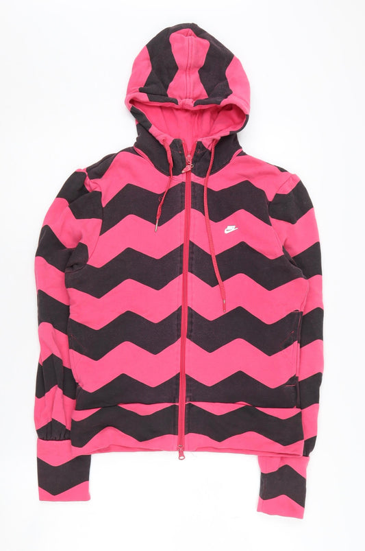 Nike Women's Pink Chevron Hoodie, Size M, Full Zip