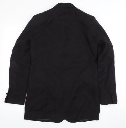 Zara Women's Black Long Blazer, Size 12, Notch Lapel