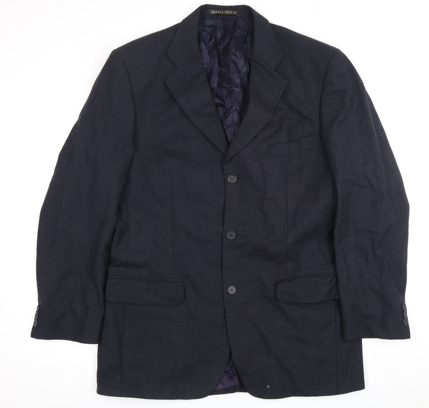 Mens UK Size 40 Marks and Spencer Regular Blue Suit Jacket