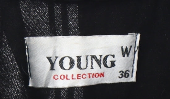 Young Collection Women's Black & White Plaid Coat, Size 8