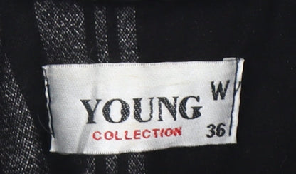 Young Collection Women's Black & White Plaid Coat, Size 8