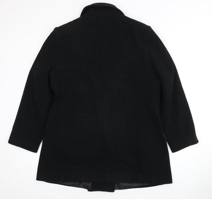 BHS Women's Black Double-Breasted Wool Trouser Suit, Size 14