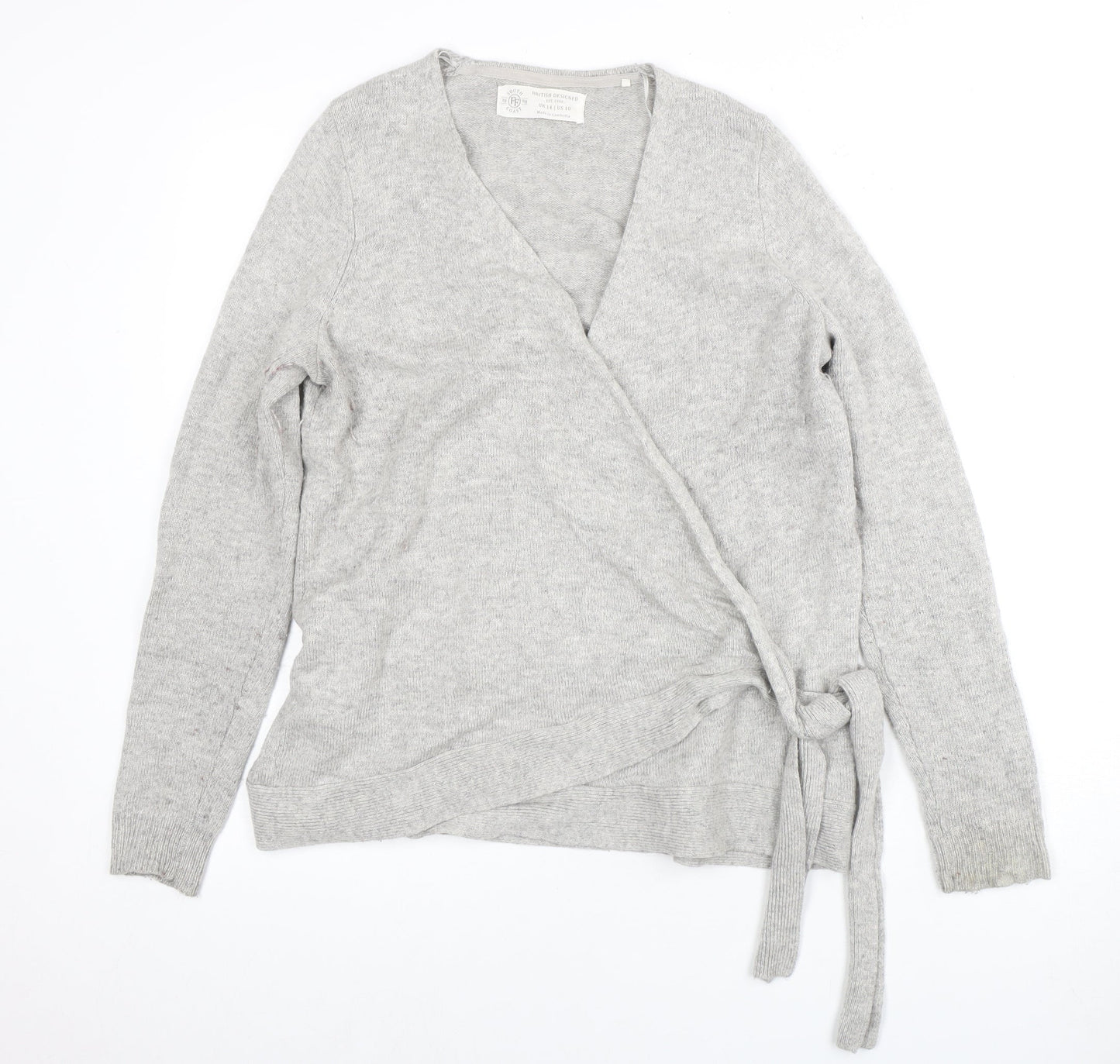 South Coast Women's Grey Wrap Jumper UK 14