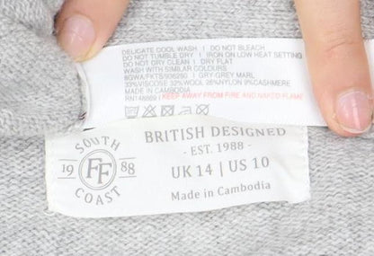 South Coast Women's Grey Wrap Jumper UK 14