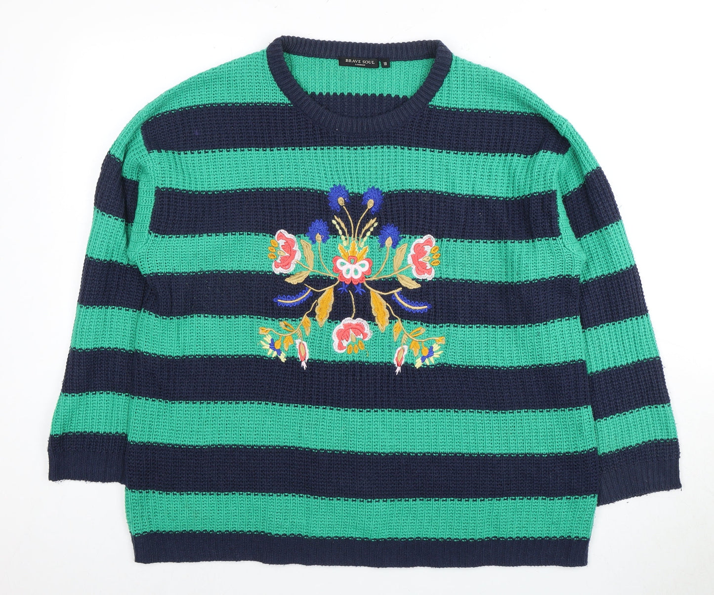 Womens UK Size 18 Brave Soul Multicoloured Pullover Jumper