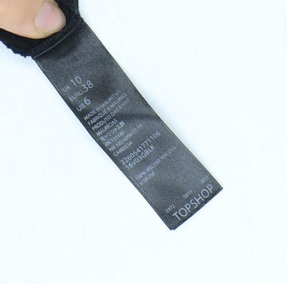 Topshop Women's Black Embroidered Jumpsuit Size 12