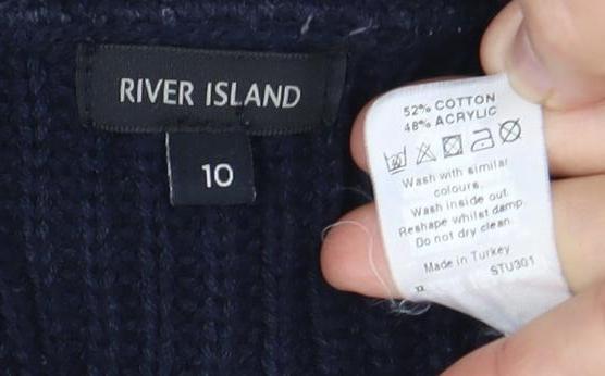 Womens UK Size 10 River Island Blue Pullover Jumper