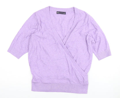 Womens UK Size S Marks and Spencer Purple Wrap Blouse