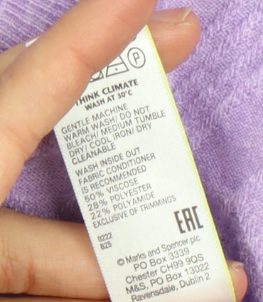 Womens UK Size S Marks and Spencer Purple Wrap Blouse