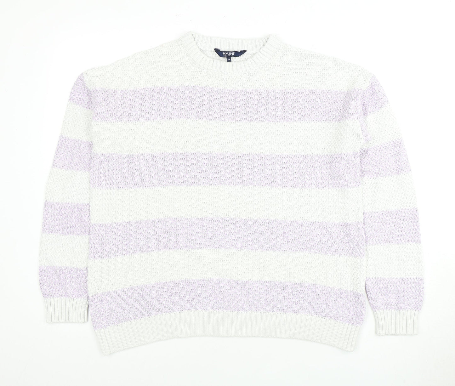 Womens UK Size 14 Maine New England White Pullover Jumper