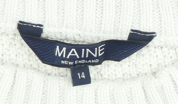 Womens UK Size 14 Maine New England White Pullover Jumper