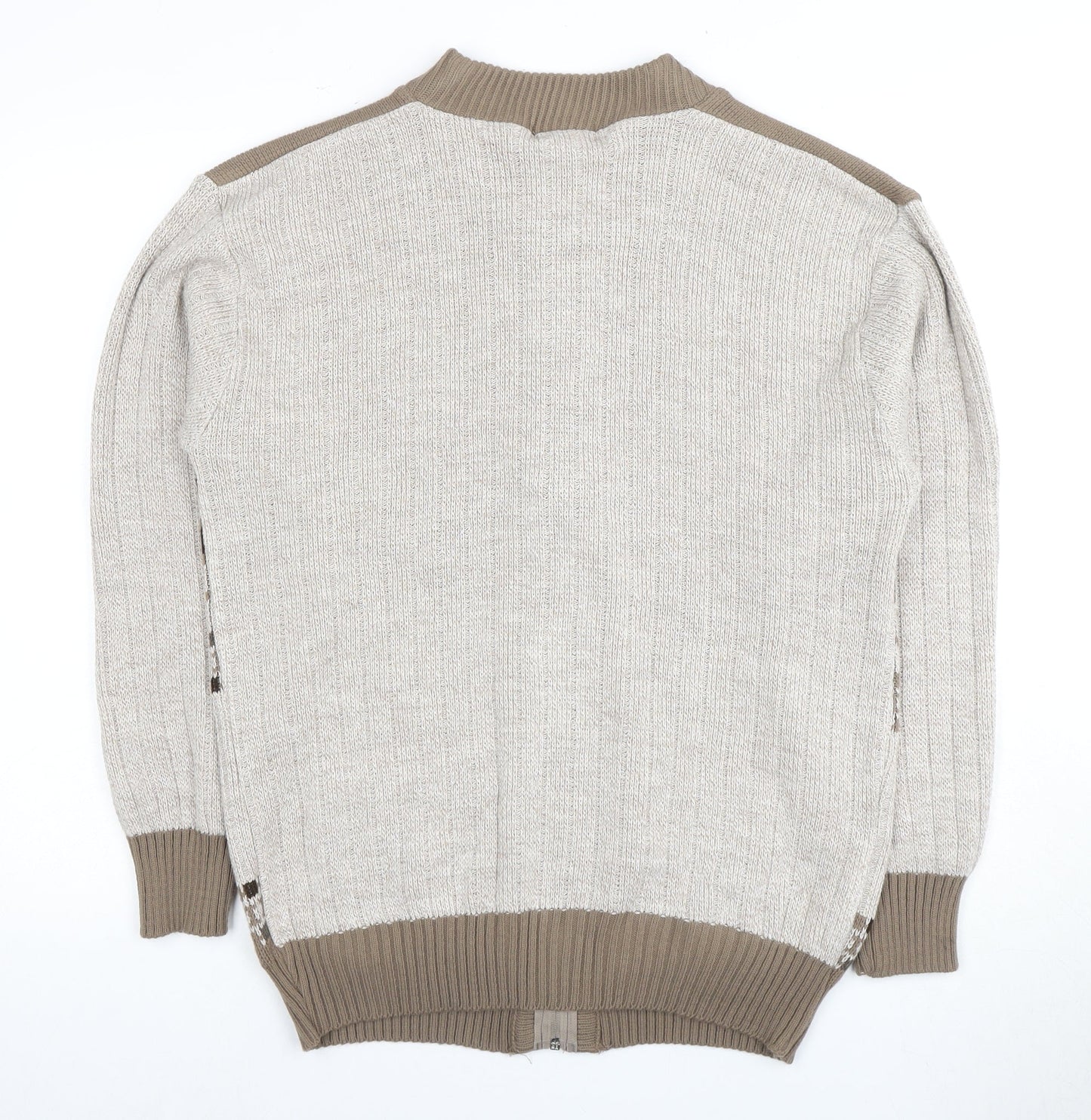 Bellisimo Men's Beige Full Zip Jumper L