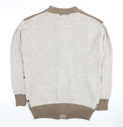 Bellisimo Men's Beige Full Zip Jumper L