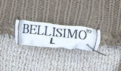 Bellisimo Men's Beige Full Zip Jumper L