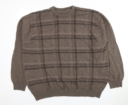 Marks and Spencer Men's Brown XXL Check Jumper