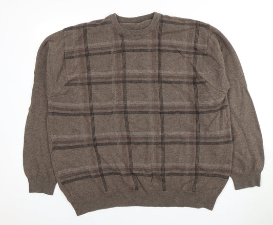 Marks and Spencer Men's Brown XXL Check Jumper